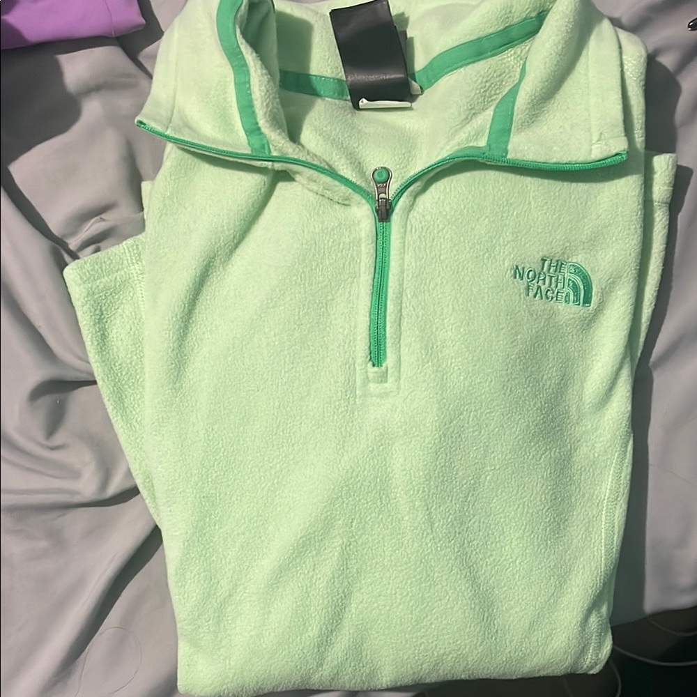 The North Face Light Green Fleece 1/4zip
